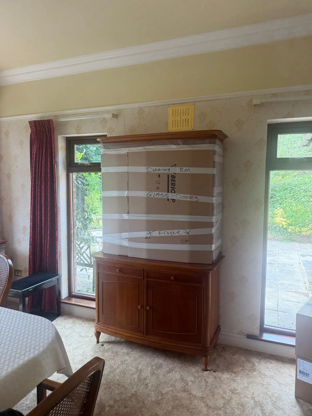 Wrapped furniture ready to load for a move in Keighley